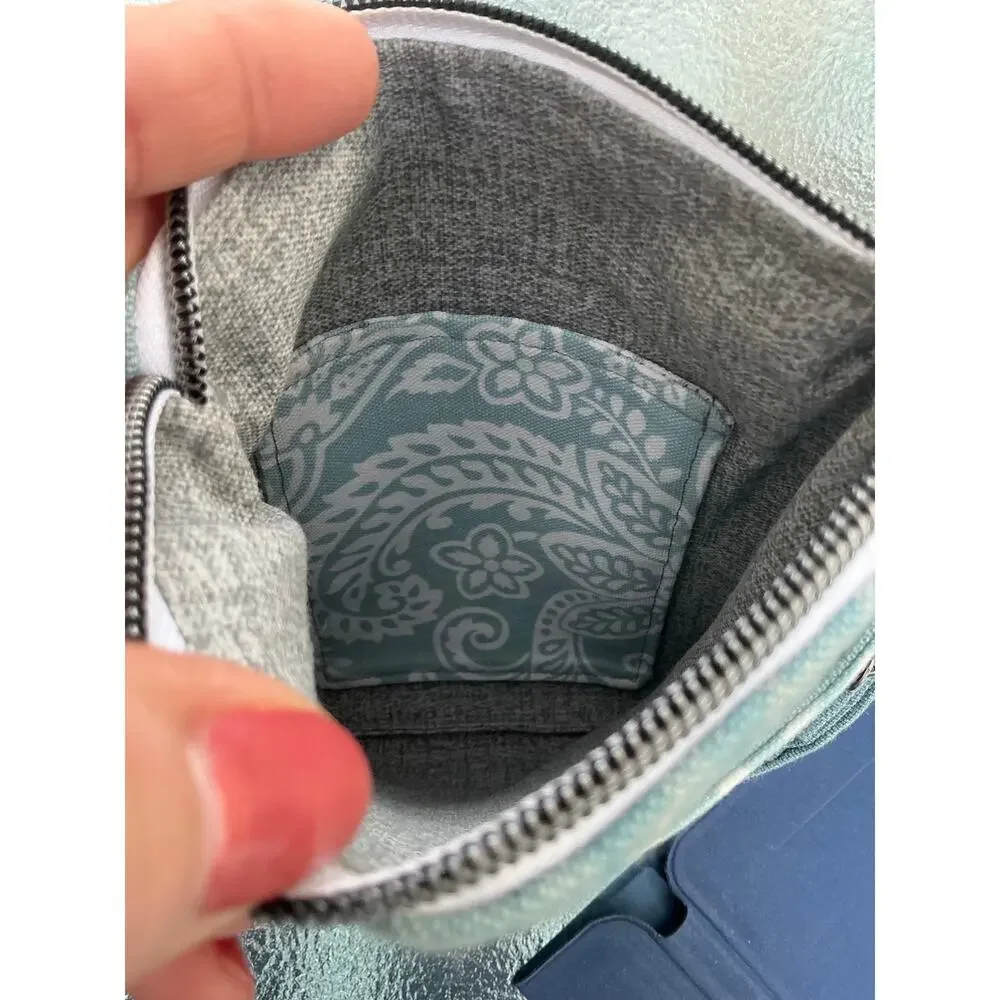 Blue White Paisley Small Crossbody Bag